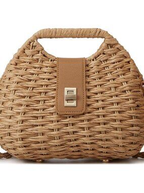 Casual Straw Beach Bags For Women Dumpling Bag Rattan Purses Summer Straw Crossb